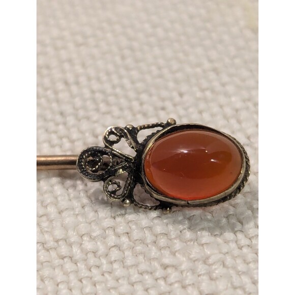 Victorian Amber Gold Filled Stick/Tie Pin 19th C. - Picture 5 of 7